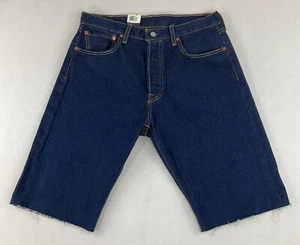 Levi’s 501 93 Denim Jean Shorts Cut Off Blue Frayed Mens 32 IRREGULAR NWT - Picture 1 of 12