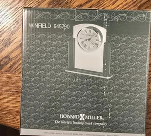 Howard Miller Winfield 645790 Table Clock Glass Panel with Rosewood Sides New - Picture 1 of 3