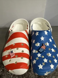 Crocs Größe M9/W11 klassische amerikanische Flagge Clogs Stars & Stripes USA rot weiß blau - Bild 1 von 12