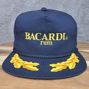 De colección Bacardí Sombrero Gorra Snap Back Azul Amarillo Cuerda Camionero Ron Alcohol Promo Hombres - Imagen 1 de 10
