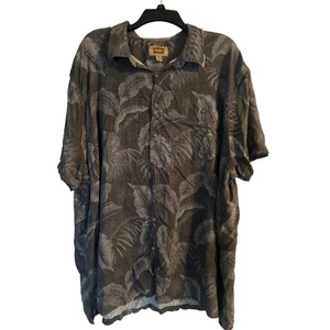 Usada en Excelente Condición Camisa Hawaiana Gris Para Hombre Palmas Botones Delanteros Talla 3XL - Imagen 1 de 6