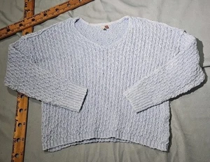 Pilcro And Letterpress Sweater Womens Medium Blue Chunky Knit Boho  - Picture 1 of 11