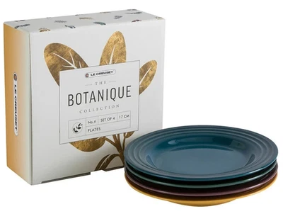 Le Creuset Appetizer Plates 17cm Set of 4 Botanique Collection Stoneware Fig New - Image 1 of 4