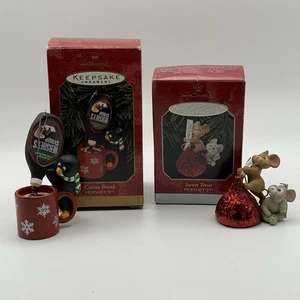 Vintage Hallmark Hersheys Ornament Sweet Treat Cocoa Break 1998 & 1999 - Picture 1 of 7