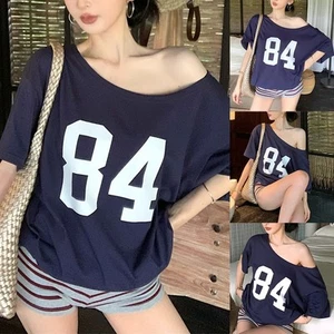 Vintage Style Women Off Shoulder T Shirt Short Sleeve for Summer Fashion - Picture 1 of 32