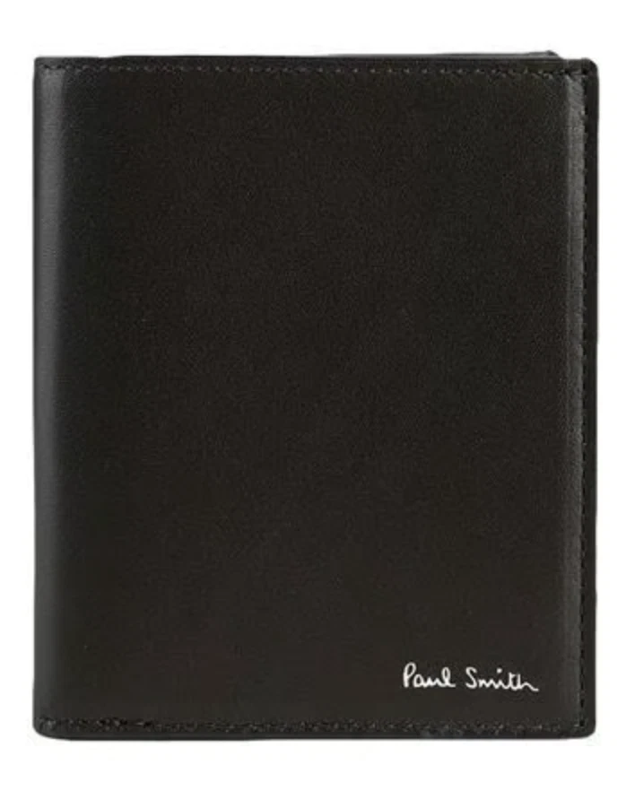 PAUL SMITH Hombre Cartera Negra 100% Cuero de Becerro - NUEVO Foto 1 de 4