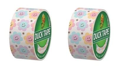 2 Утка бренд воздуховода ленты смайлик лицо цветок дизайн, 1,88 «x 10 ярдов сверхпрочный - Изображение 1 из 2