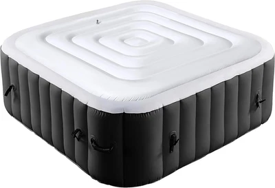 Cubierta de bañera de hidromasaje inflable de 4,2 pies - Tapa de ahorro de energía para bañera de hidromasaje cuadrada - Plegable P Foto 1 de 4
