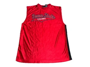 Camiseta deportiva roja grande vintage Y2K Iowa State University Cyclones sin mangas - Imagen 1 de 4
