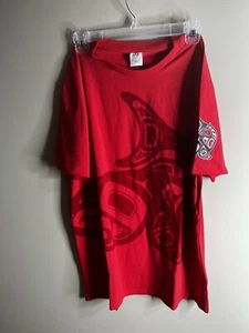Neu mit Etikett Oscardo Künstler-T-Shirt Jamie Stereth für Herren Größe Medium rot Kanada lachsfarben - Bild 1 von 10