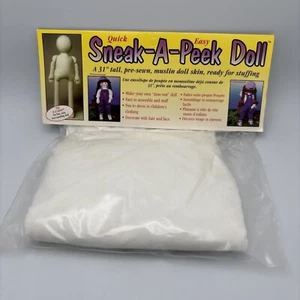 Sneak-A-Peek Puppe 31 Zoll groß vorgenäht, Musselin Puppenhaut, bereit zum Füllen - Bild 1 von 7