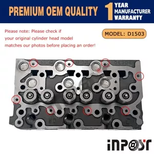 D1503 Cylinder Head For Kubota KX91-3 U35 R420 1G720-30430 D1503 Engine - Bild 1 von 7