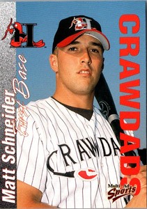 2000 Multi-Ad Hickory Crawdads Update Matt Schneider #25 Hickory Crawdads