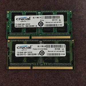 CRUCIAL 8GB (2x4GB) PC3-12800S DDR3-1600 SODIMM Laptop Memory RAM - Picture 1 of 1