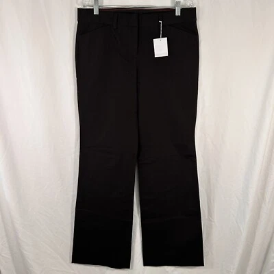 J Crew Dress Pants Women's 10 Tall Black Stretch Mid Rise Rear Button Pockets - Image 1 of 4