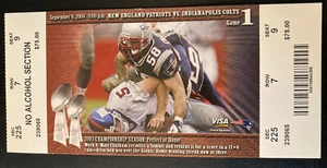 2004 New England Patriots Ticket GM 1 TOM BRADY 335 YDS/3 TD Win Vs Manning Mt🏈 - Bild 1 von 3