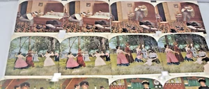 Lote de 12 colores de tarjetas de vista familiares cotidianas con estereoscopio de colección - Imagen 1 de 6