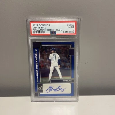 Shane Baz 2022 Donruss Signature Series-Blue #/99 psa 9 POP 1 none higher  - Image 1 of 3