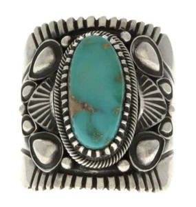 12.75 - Natural Sonoran Gold Turquoise Ring By Navajo Artist Derrick Gordon - Picture 1 of 4