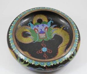 A 19th/20th Chinese cloisonne brush holder bowl dragon motif 620 - Picture 1 of 9