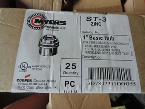 Myers 1” basic hub for steel or aluminum conduit 25 per box - Picture 1 of 1