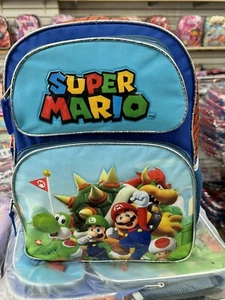 Official Super Mario 16 Inch 3D School Backpack Bag Luigi Bowser Yoshi - Picture 1 of 2