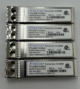 Finisar FTLX8571D3BCL 10GBASE-SR / SW SFP+ Multimode Transceiver 10G-SR (Lot 4x) - Picture 1 of 1