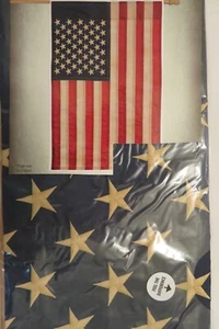 Bandiera americana tinta tè 29"x42" tasca, cucita, applique decorativa CASA bandiera - Foto 1 di 3