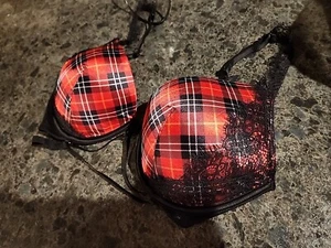 Victoria’s Secret Dream Angels Red Plaid Lined Demi Bra 34DD. New With Tags - Picture 1 of 3
