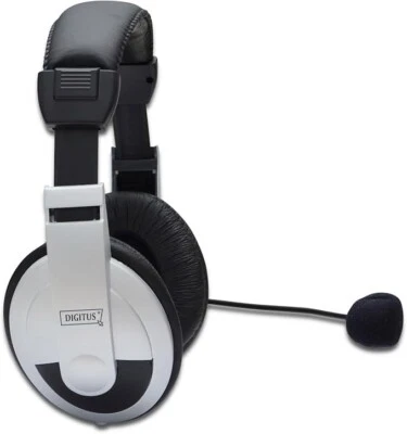 Cuffia Pc Digitus Con Microfono Con Controllo Volume, Auricolari Imbottiti - Immagine 1 di 4