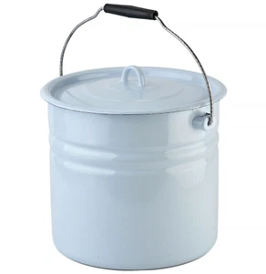 Novomoskovsk Enamel Bucket with Lid Pickle Pail Vintage Style Bucket 3 Gallon - Picture 1 of 12