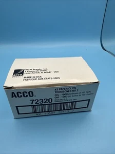 Clips de papel lisos ACCO 72320 #3 - plateados (1000/PK) nuevos - Imagen 1 de 4
