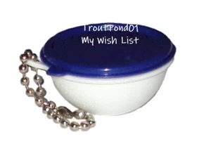 Tupperware Keychains Thatsa Bowl Bold Blue Novelty Key Chain Single Tab Lid - Picture 1 of 3
