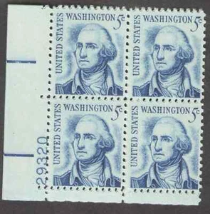 US. 1283B. 5c. Washington, Prominent American. S. Gum. PB4 #29320 LL. MNH. 1967 - Picture 1 of 2