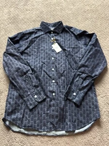 Canali Men’s Dark Blue Button Up Shirt Size XL $395.00 - Picture 1 of 8