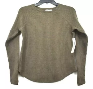 Sweet Romeo Womens Crewneck Long Sleeves Cozy Thermal Waffle Knit Pullover - Picture 1 of 7