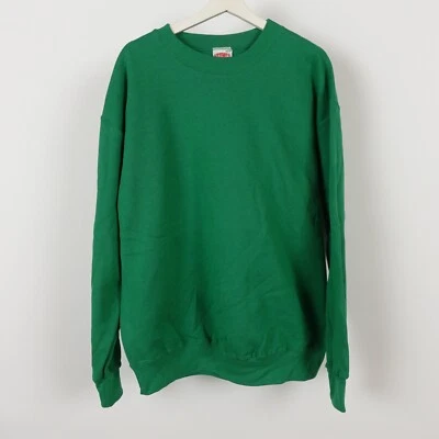 Vintage 90s Nutmeg Mills Sweatshirt Crewneck Mens Large Blank Green Made in USA - Image 1 of 4