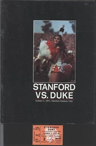 1971 Duke vs Stanford Football Game Program/Ticket Stub - Picture 1 of 1
