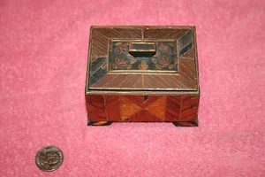 Caja baratija de madera vintage hecha a mano - Imagen 1 de 5