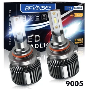 BEVINSEE 2x 9005 HB3 LED Headlight Bulbs High Low Beam 50W 6000K White Lamp Kit - Picture 1 of 9