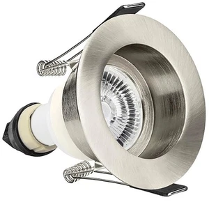INTEGRAL LED - Lampu Downlight Tertanam Evofire Tahan Api, IP65, Satin Nikel - Picture 1 of 3