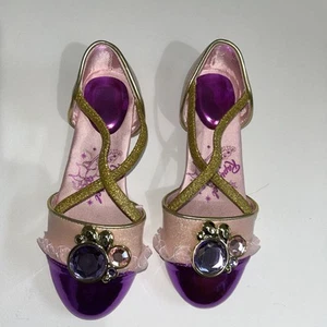 Disney Rapunzel Costume Shoes Tangled 9/10 US Purple & Gold - Picture 1 of 11