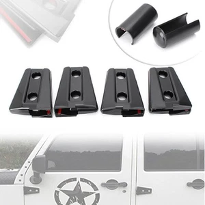 8x Passend für Jeep Wrangler JK 4 Außentürscharnier Abdeckung Blende 2007-2017 08 Schwarz ABS - Bild 1 von 8