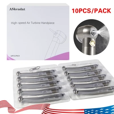 10 Dental LED E-generator Fiber Optic High Speed Handpiece 4 Holes ASKEADNT