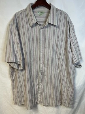 Camisa de vestir de colección Haband para hombre 3XL púrpura blanco a rayas manga corta bolsillo Foto 1 de 4