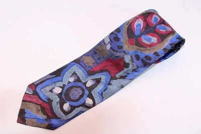 Bonita corbata Adolfo extra larga azul abstracta 65x3,25 grande y alta polietileno Foto 1 de 4