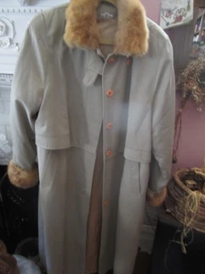 Mantel Trenchcoat Damen XL Zobelkragen und Ärmel - Bild 1 von 9