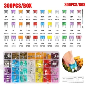 300Pcs Car Fuse Assortment Kit, 160 Mini Blade Fuses Automotive + 90 Standard - Picture 1 of 13