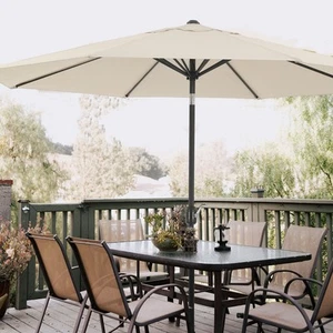Ø3.0m Sonnenschirm Schirm UV50+ Gartenschirm LED Solar Terrasse UV-Schutz Ngzjvl - Bild 1 von 18
