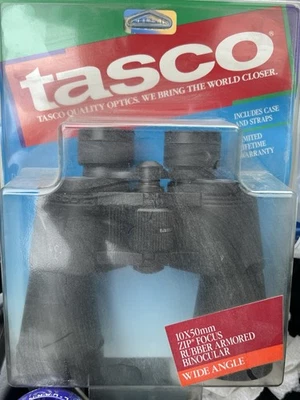 Vintage W/box Tasco 10x50mm Zip Focus Binoculars Wiide-angle Rubber New - Image 1 of 2